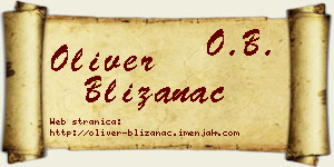 Oliver Blizanac vizit kartica